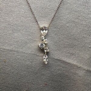 SU 925 CZ CH marked Dangle pendant and sterling silver chain